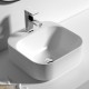 415*415*155mm Above Counter Square White Ceramic Basin Counter Top Wash Basin
